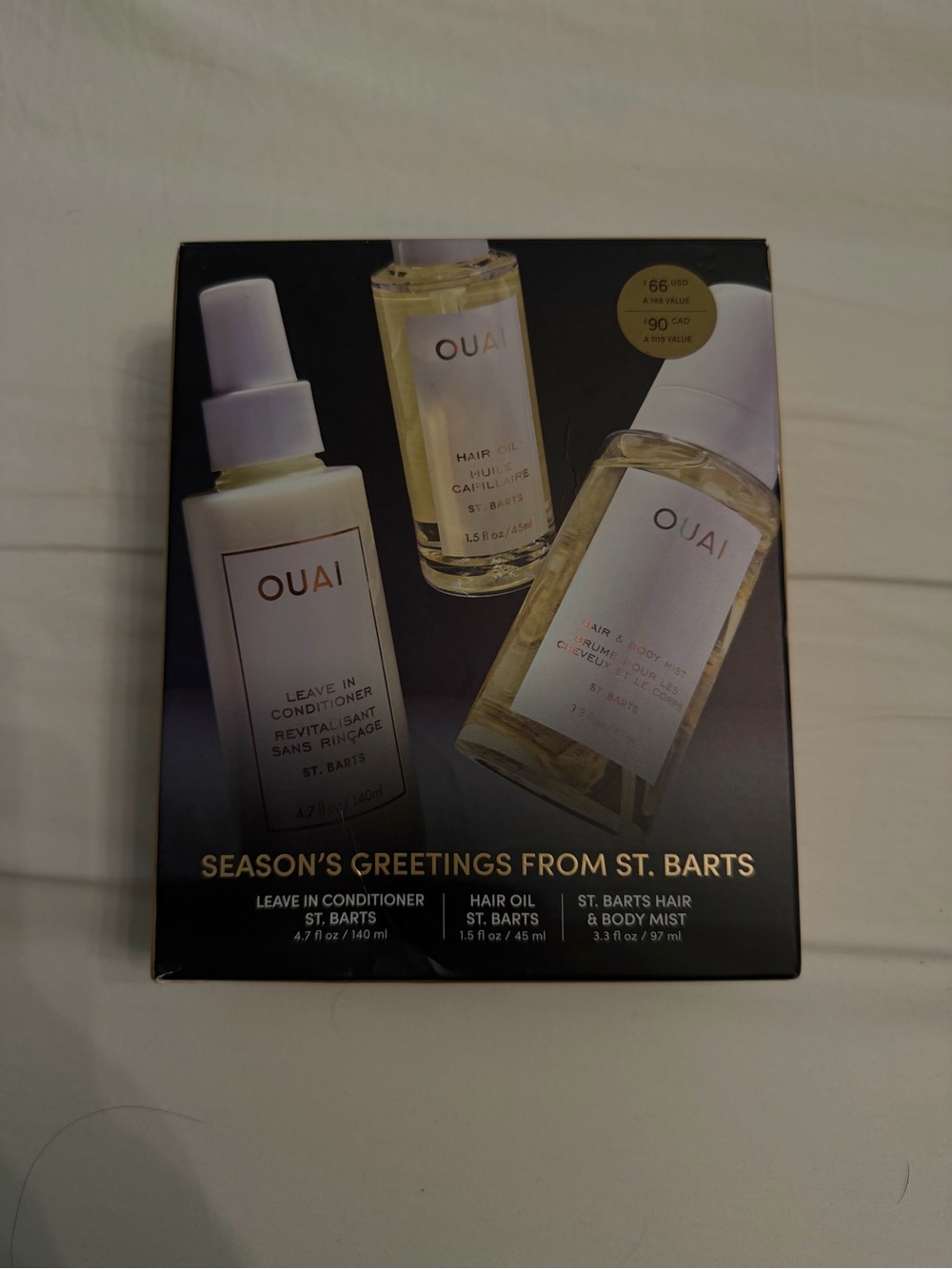 OUAI Travel Hair Set - White & Gold